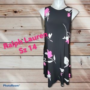 Ralph Lauren Sz 14 Black sleeveless shift dress